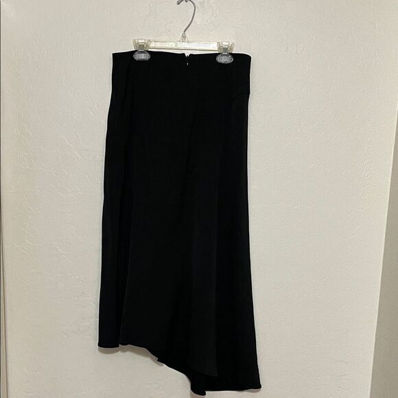 Vince Asymmetrical Black Lagenlook Minimalist Midi Skirt Modern Office Work - Picture 7 of 11